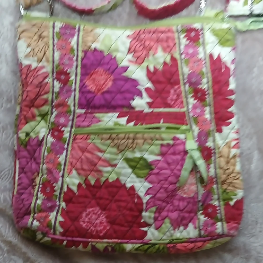 Vera Bradley Pink and Green Floral Crossbody Bag - Picture 3 of 8